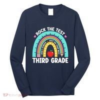 Rock The Test Day 3rd Grade Teacher Third Grade Testing Day Long Sleeve Shirt thumb 0