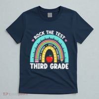 Rock The Test Day 3rd Grade Teacher Third Grade Testing Day T-Shirt thumb 5