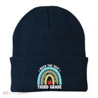 Rock The Test Day 3rd Grade Teacher Third Grade Testing Day Beanie thumb 0