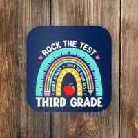 Rock The Test Day 3rd Grade Teacher Third Grade Testing Day Coaster thumb 0