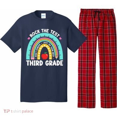 Rock The Test Day 3rd Grade Teacher Third Grade Testing Day Pajama Set