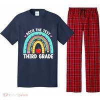 Rock The Test Day 3rd Grade Teacher Third Grade Testing Day Pajama Set thumb 0