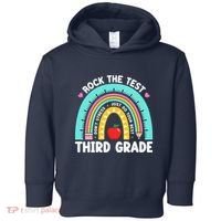 Rock The Test Day 3rd Grade Teacher Third Grade Testing Day Toddler Hoodie thumb 0