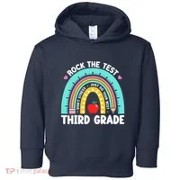 Rock The Test Day 3rd Grade Teacher Third Grade Testing Day Toddler Hoodie thumb 0
