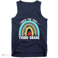 Rock The Test Day 3rd Grade Teacher Third Grade Testing Day Tank Top thumb 0