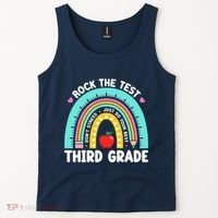 Rock The Test Day 3rd Grade Teacher Third Grade Testing Day Tank Top thumb 2