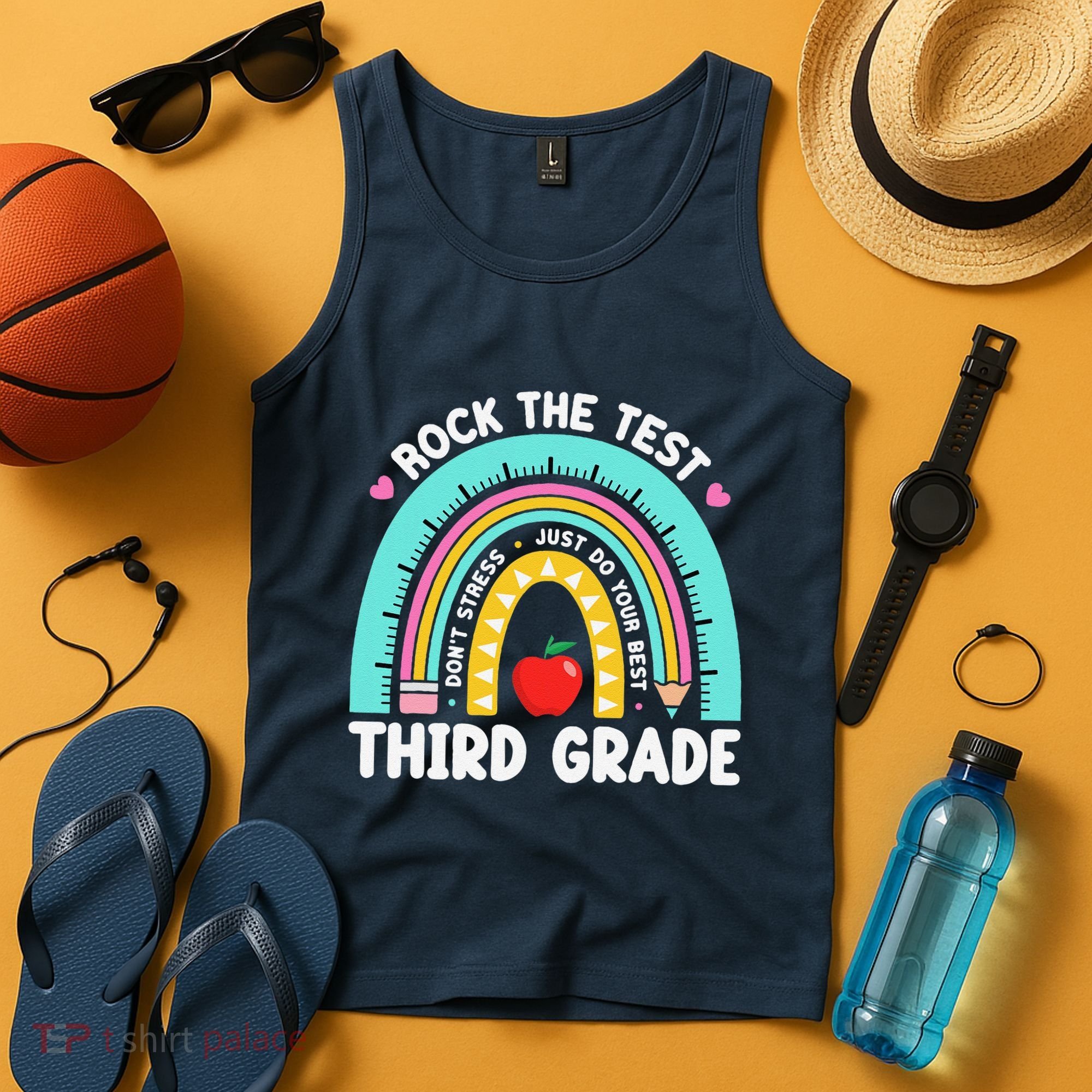 Rock The Test Day 3rd Grade Teacher Third Grade Testing Day Tank Top