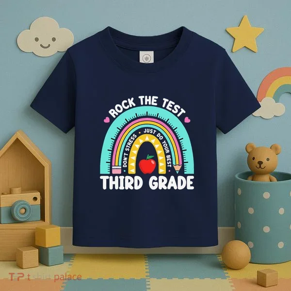 Rock The Test Day 3rd Grade Teacher Third Grade Testing Day Toddler T-Shirt