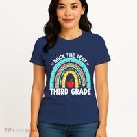 Rock The Test Day 3rd Grade Teacher Third Grade Testing Day Women's T-Shirt thumb 4
