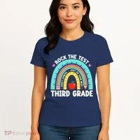 Rock The Test Day 3rd Grade Teacher Third Grade Testing Day Women's T-Shirt thumb 4