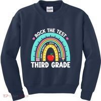 Rock The Test Day 3rd Grade Teacher Third Grade Testing Day Kids Sweatshirt thumb 0