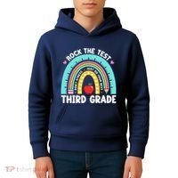 Rock The Test Day 3rd Grade Teacher Third Grade Testing Day Kids Hoodie thumb 4