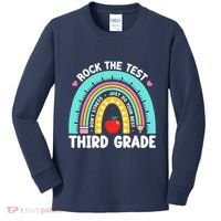 Rock The Test Day 3rd Grade Teacher Third Grade Testing Day Kids Long Sleeve Shirt thumb 0
