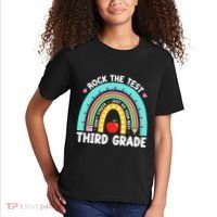 Rock The Test Day 3rd Grade Teacher Third Grade Testing Day Kids T-Shirt thumb 2