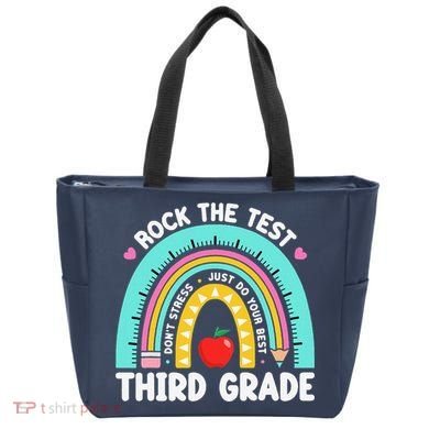 Rock The Test Day 3rd Grade Teacher Third Grade Testing Day Tote Bag