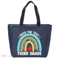 Rock The Test Day 3rd Grade Teacher Third Grade Testing Day Tote Bag thumb 0