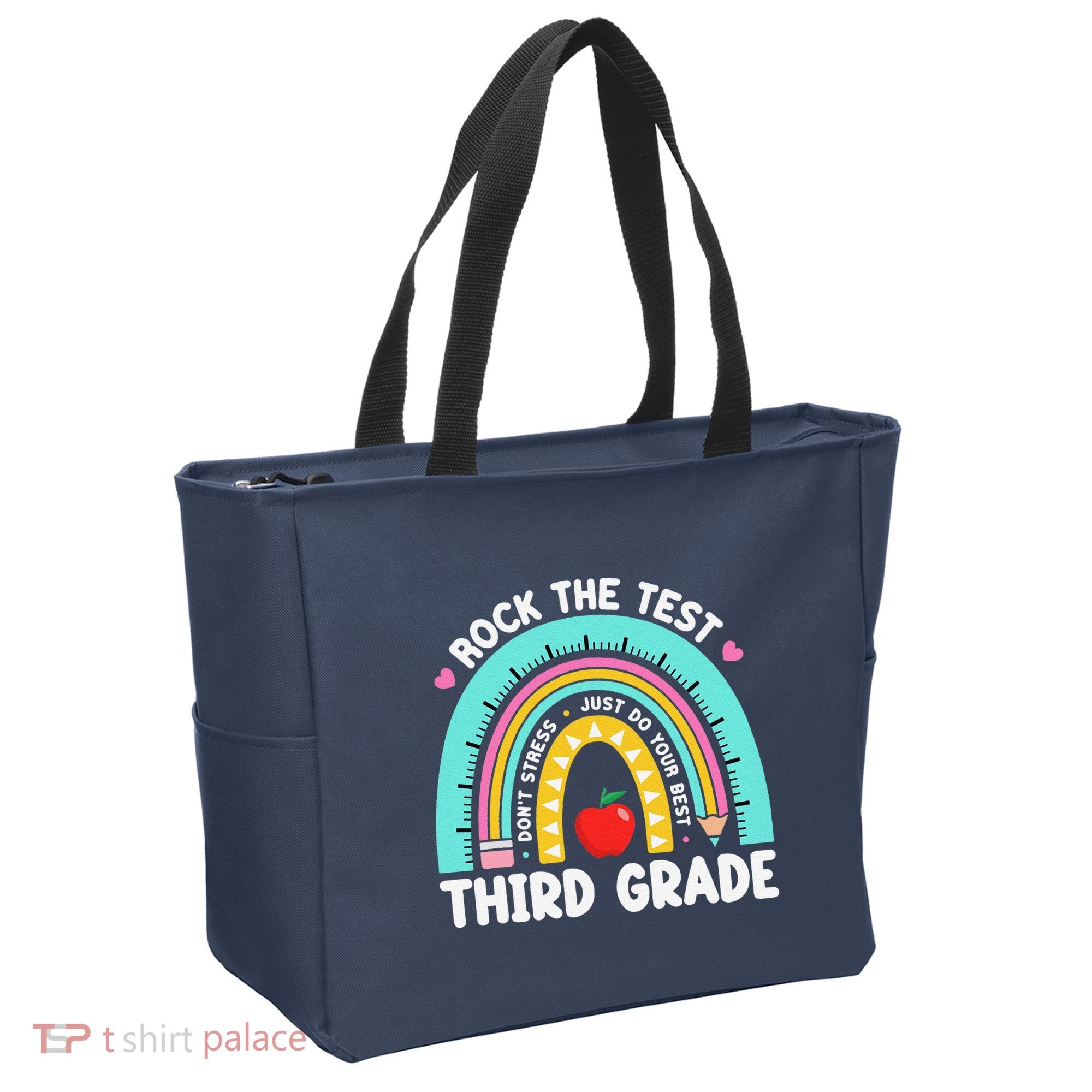 Rock The Test Day 3rd Grade Teacher Third Grade Testing Day Tote Bag