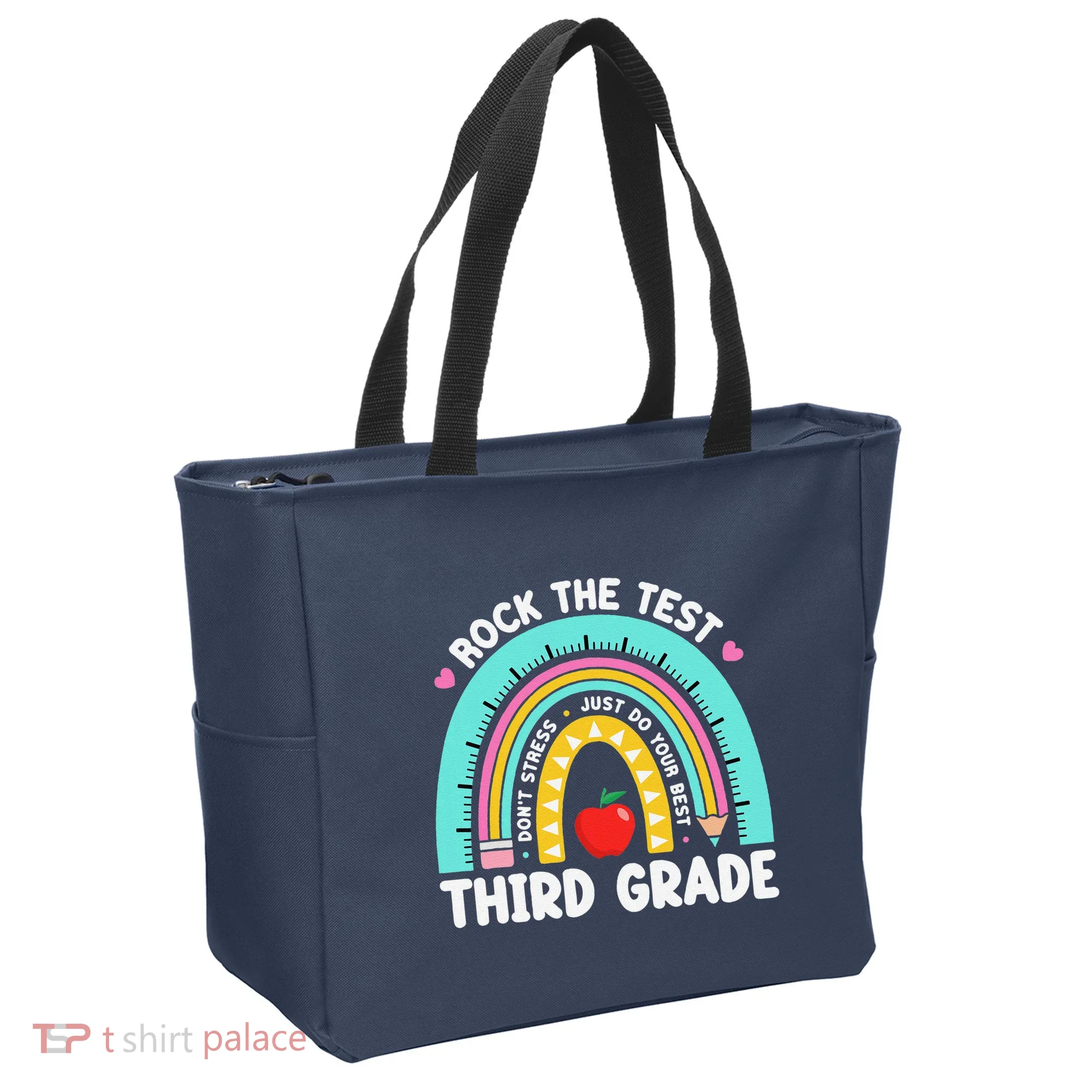 Rock The Test Day 3rd Grade Teacher Third Grade Testing Day Tote Bag