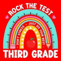 Rock The Test Day 3rd Grade Teacher Third Grade Testing Day Santa Hat thumb 1