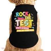 Rock The Test Day Motivational Retro Teachers Testing Day Doggie Tank thumb 0
