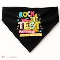Rock The Test Day Motivational Retro Teachers Testing Day USA-Made Doggie Bandana thumb 0