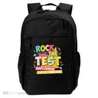 Rock The Test Day Motivational Retro Teachers Testing Day Backpack thumb 0