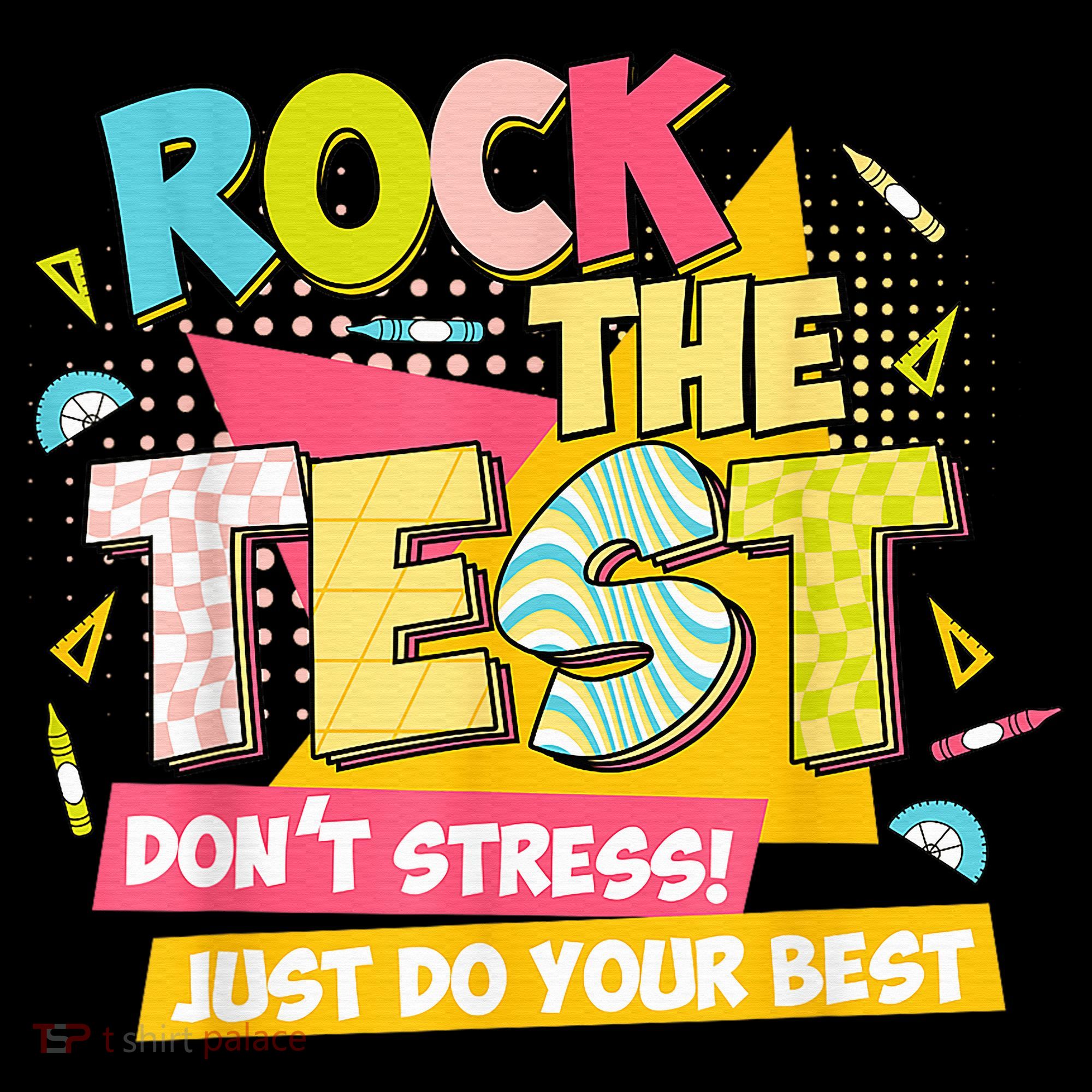 Rock The Test Day Motivational Retro Teachers Testing Day Coffee Mug