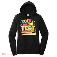 Rock The Test Day Motivational Retro Teachers Testing Day Women's Hoodie thumb 0