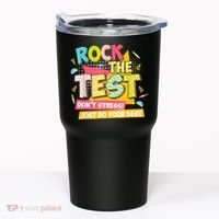 Rock The Test Day Motivational Retro Teachers Testing Day Tumbler thumb 0