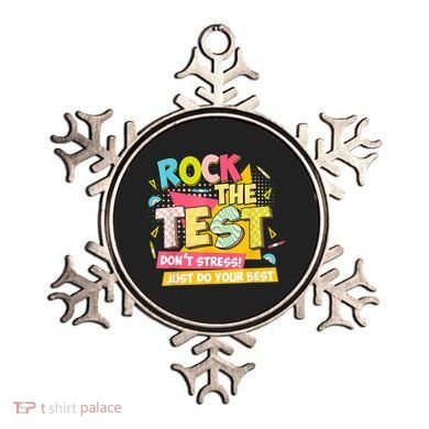 Rock The Test Day Motivational Retro Teachers Testing Day Ornament