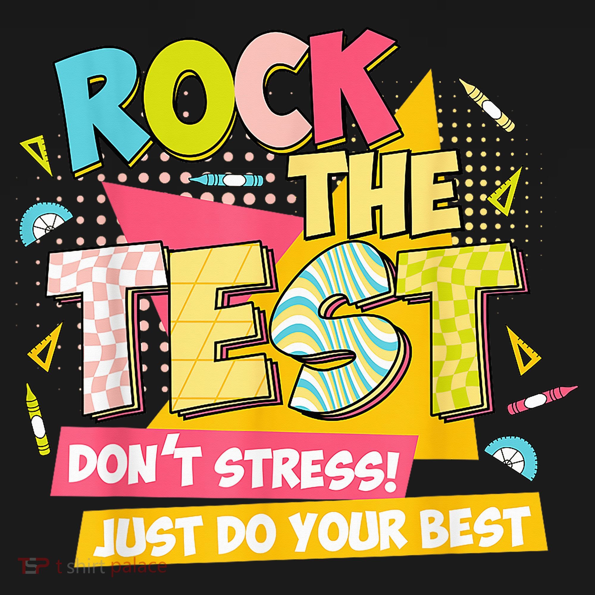Rock The Test Day Motivational Retro Teachers Testing Day Ornament