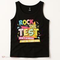 Rock The Test Day Motivational Retro Teachers Testing Day Tank Top thumb 2