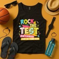 Rock The Test Day Motivational Retro Teachers Testing Day Tank Top thumb 4