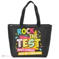 Rock The Test Day Motivational Retro Teachers Testing Day Tote Bag thumb 0