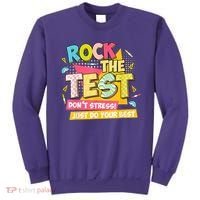 Rock The Test Day Motivational Retro Teachers Testing Day Sweatshirt thumb 0