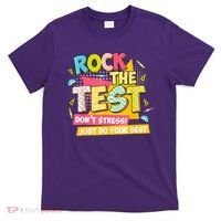 Rock The Test Day Motivational Retro Teachers Testing Day T-Shirt thumb 0