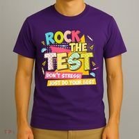 Rock The Test Day Motivational Retro Teachers Testing Day T-Shirt thumb 3
