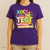 Rock The Test Day Motivational Retro Teachers Testing Day T-Shirt thumb 4