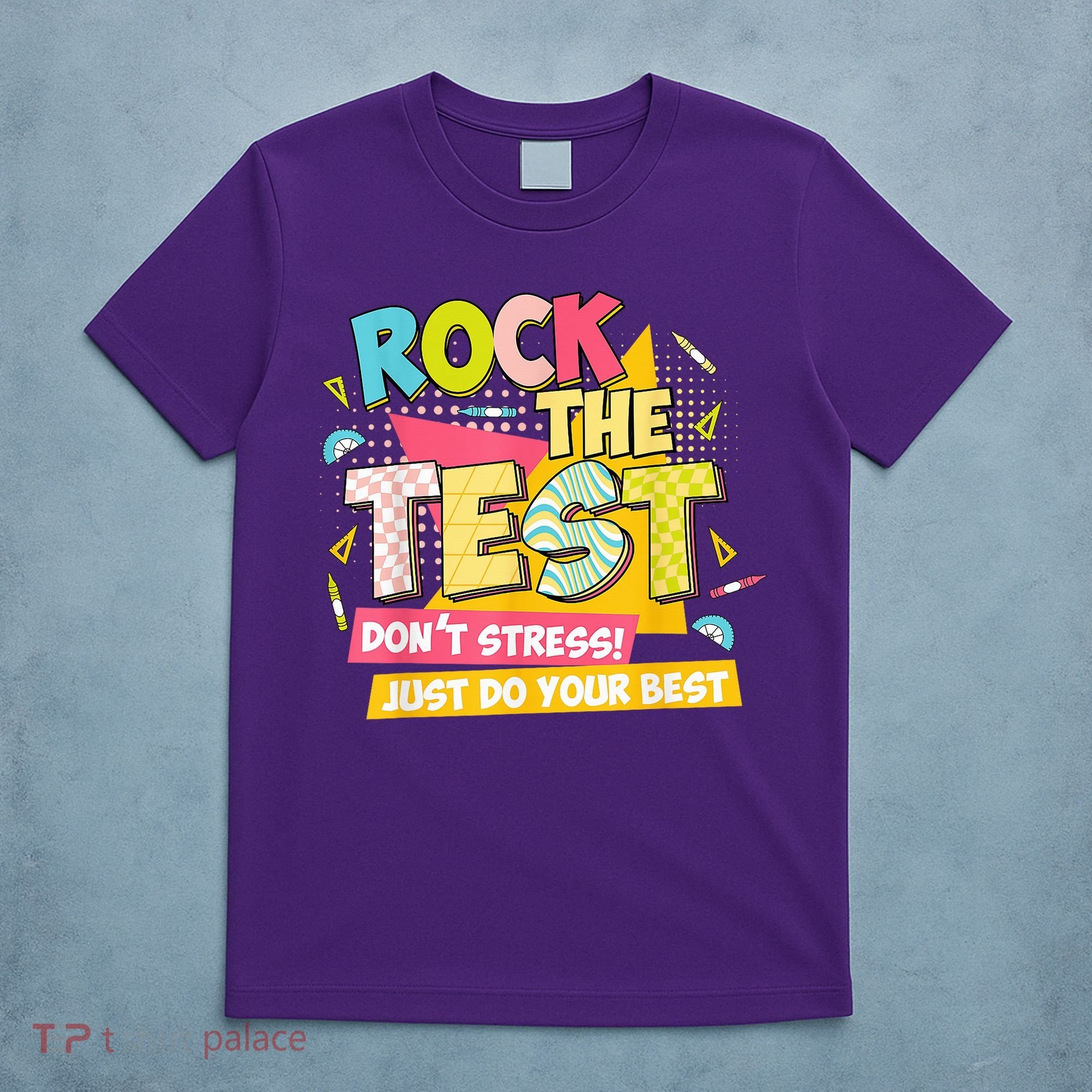 Rock The Test Day Motivational Retro Teachers Testing Day T-Shirt