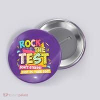 Rock The Test Day Motivational Retro Teachers Testing Day Button thumb 0