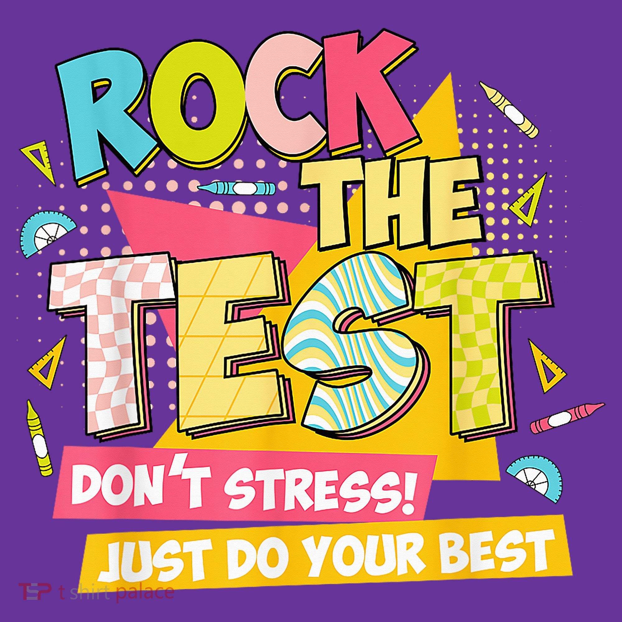 Rock The Test Day Motivational Retro Teachers Testing Day Coaster