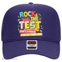 Rock The Test Day Motivational Retro Teachers Testing Day Hat thumb 0