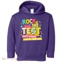 Rock The Test Day Motivational Retro Teachers Testing Day Toddler Hoodie thumb 0