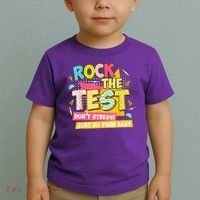 Rock The Test Day Motivational Retro Teachers Testing Day Toddler T-Shirt thumb 2