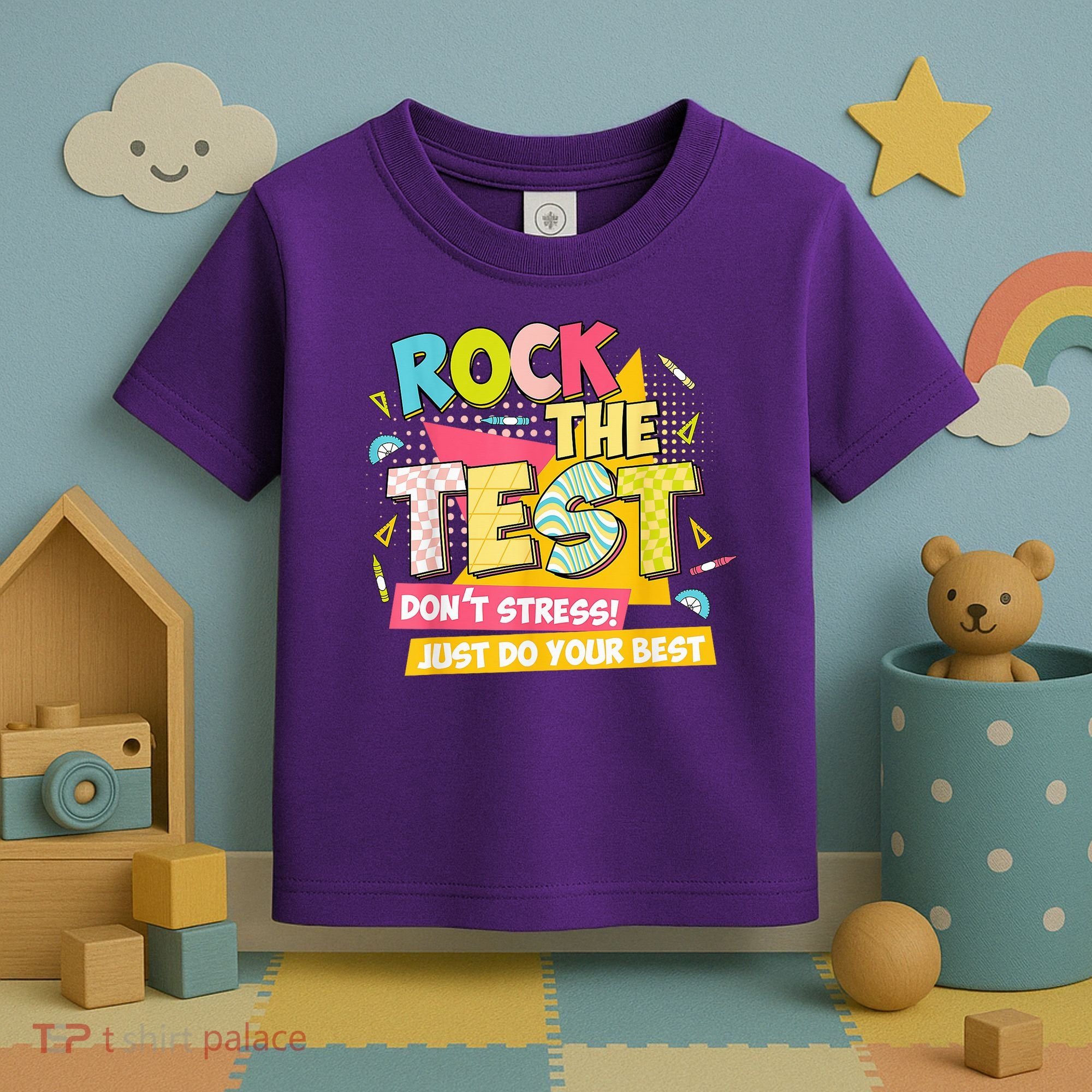 Rock The Test Day Motivational Retro Teachers Testing Day Toddler T-Shirt