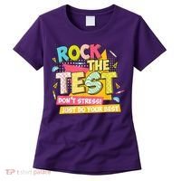 Rock The Test Day Motivational Retro Teachers Testing Day Women's T-Shirt thumb 0