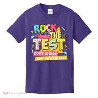 Rock The Test Day Motivational Retro Teachers Testing Day Kids T-Shirt thumb 0