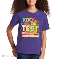 Rock The Test Day Motivational Retro Teachers Testing Day Kids T-Shirt thumb 2