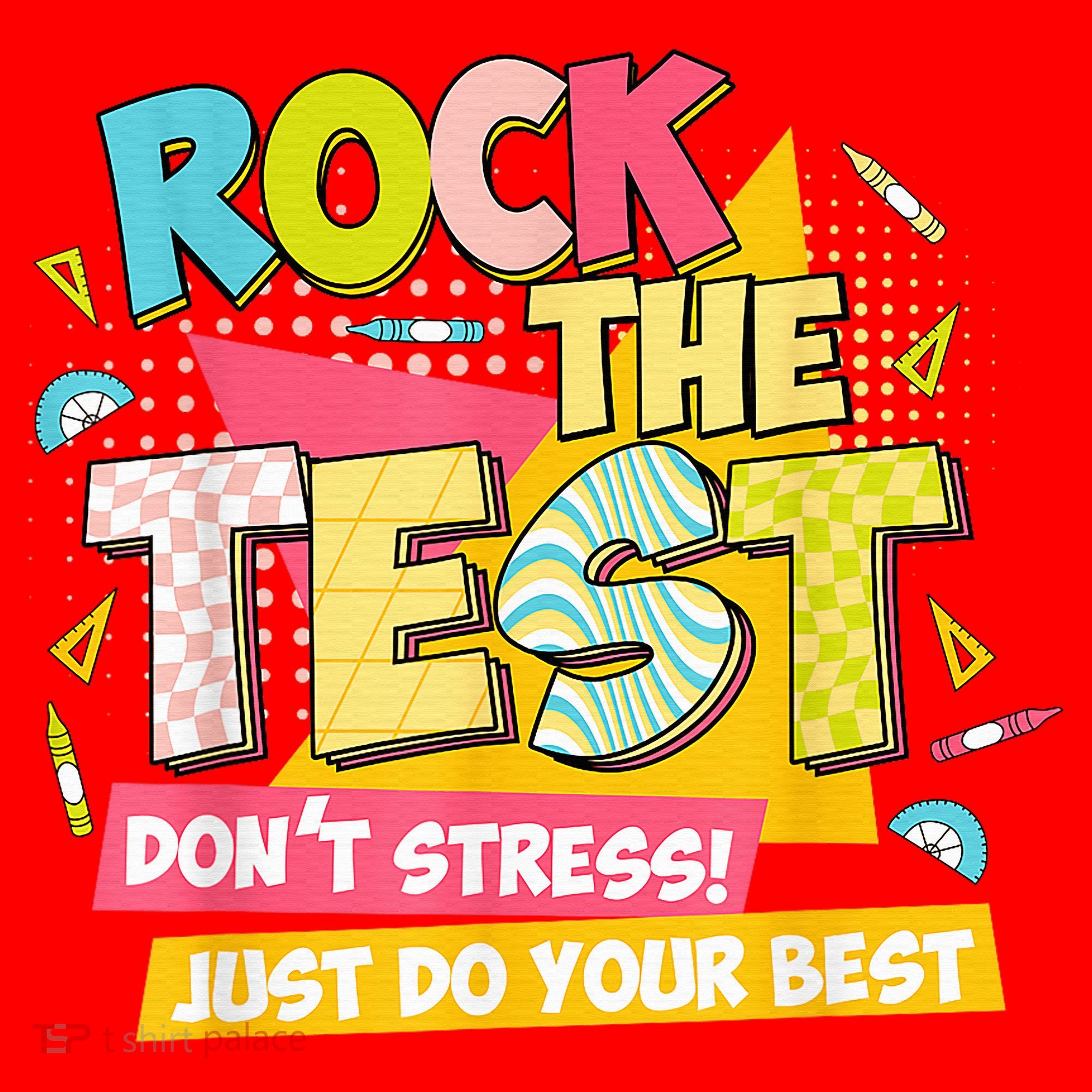 Rock The Test Day Motivational Retro Teachers Testing Day Santa Hat