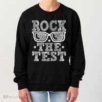 Rock The Test Testing Day Retro Motivational Teacher Women's Sweatshirt thumb 0